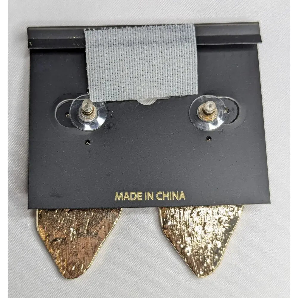 Leopard Print Heart Earrings With Rhinestones - Picture 4 of 6